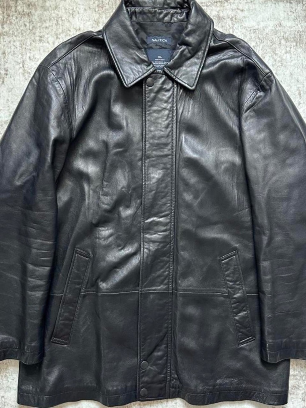 Nautica Men’s Genuine Leather Jacket - EUC